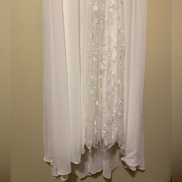 Boho Long Sleeve Wedding Dress Lace Appliqués Size 6 - Picture 4 of 12